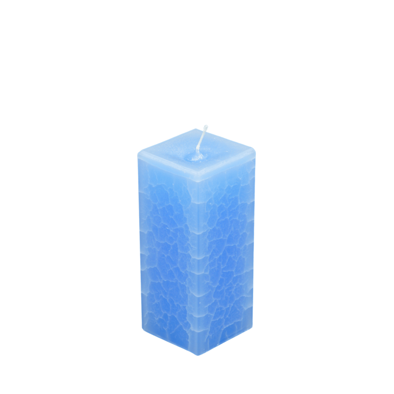 Dänische Marmorkerze | Kerze eckig ca. 7 x 16 cm hellblau