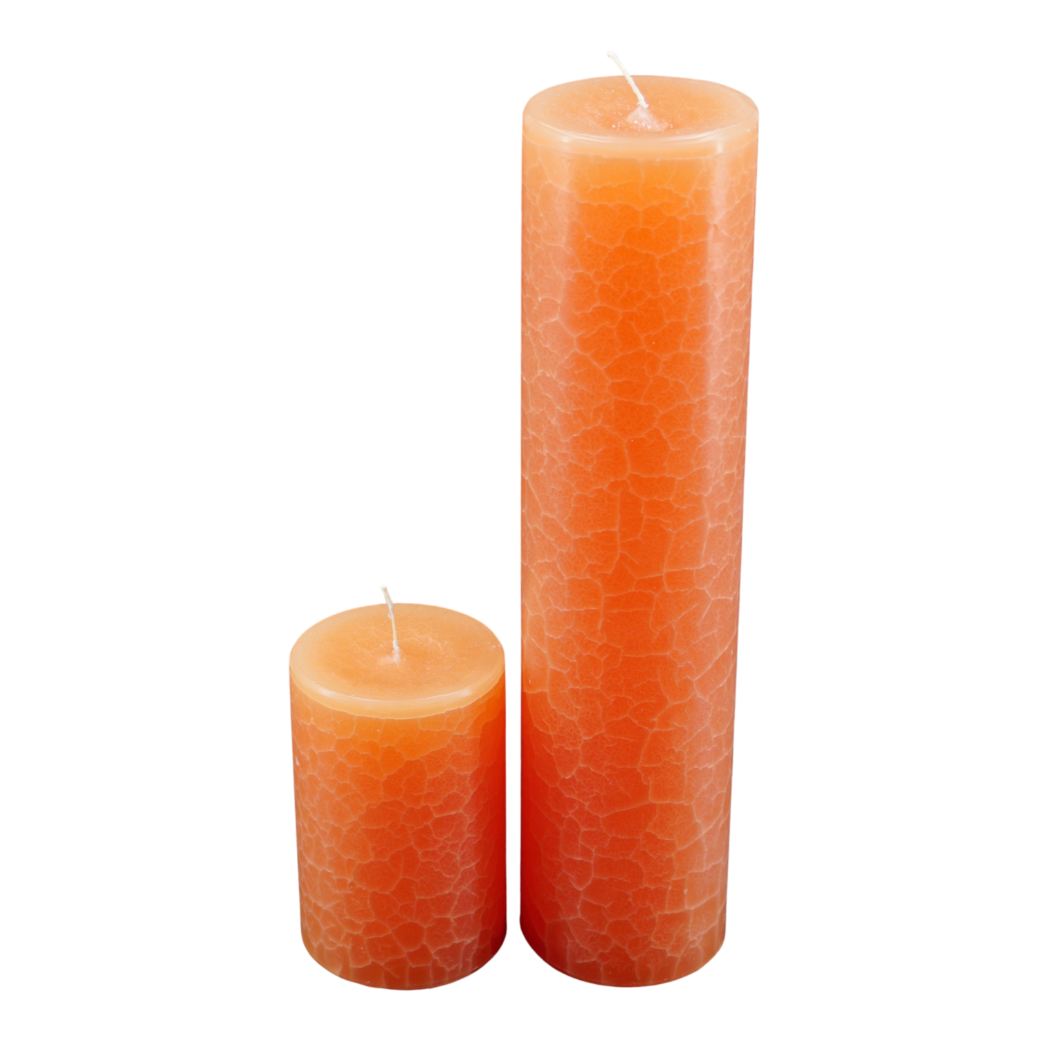 Dänische Marmorkerze | Kerze ∅ ca. 9 x 23 cm orange