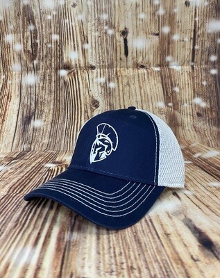 Navy and White Hat with White Spartan
