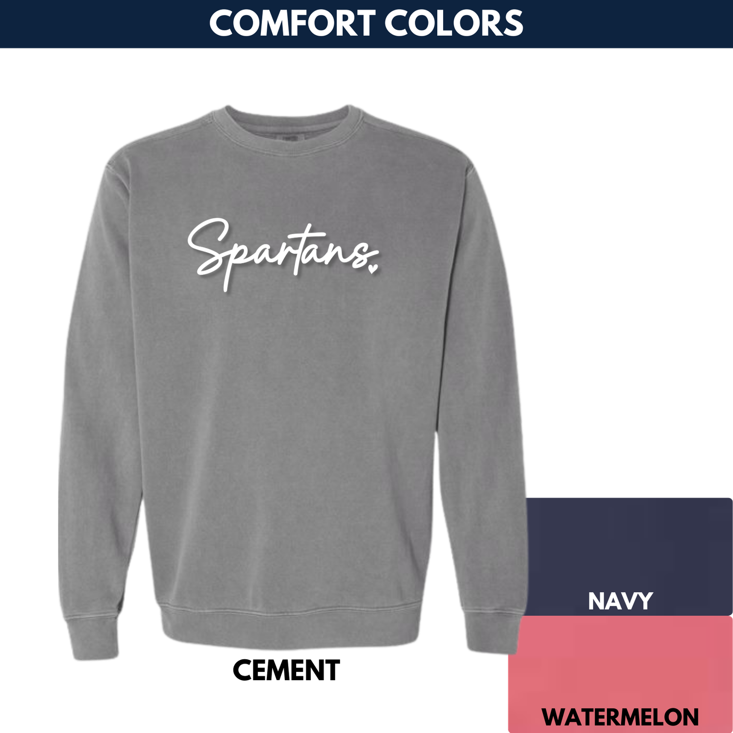 Spartans Puff 3D Crewneck Sweatshirt-- Comfort Colors