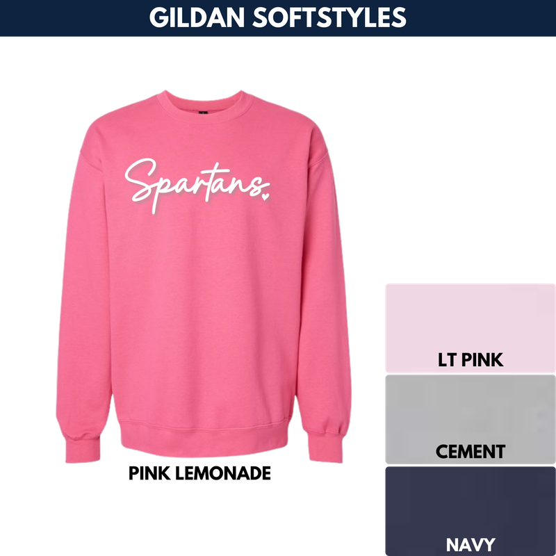 Spartans Puff 3D Crewneck Sweatshirt -- Gildan Softstyles