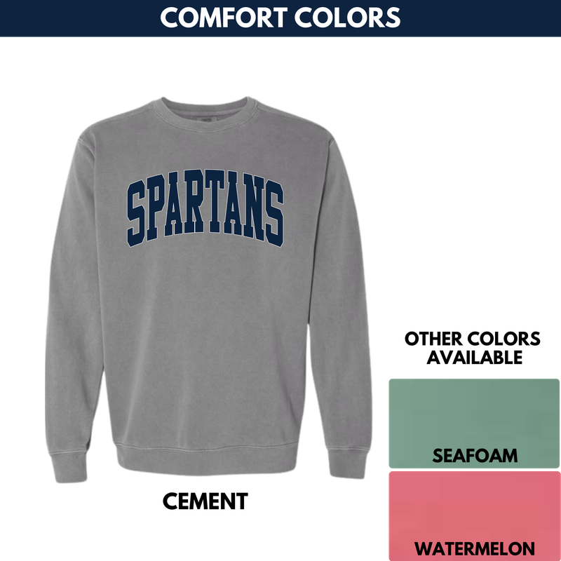 Spartans Arch Crewneck Sweatshirt-- Comfort Colors