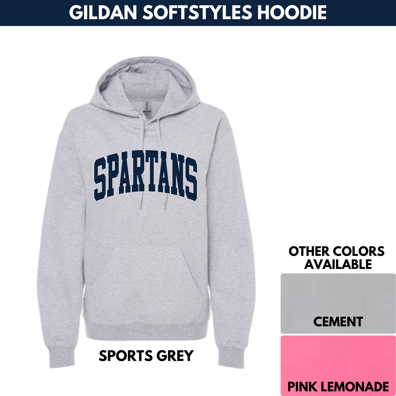 Spartans Arch Hoodie -- Gildan Softstyles