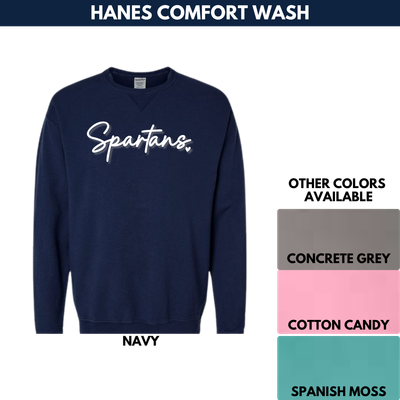 Spartans Puff 3D Crewneck Sweatshirt -- Comfort Wash