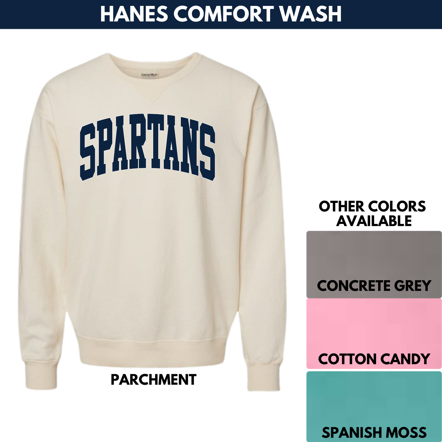 Spartan Arch Crewneck Sweatshirt -- Comfort Wash