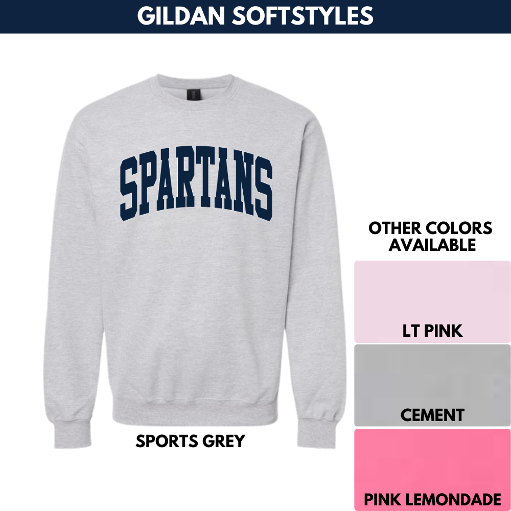 Spartans Arch Crewneck Sweatshirt -- Gildan Softstyles