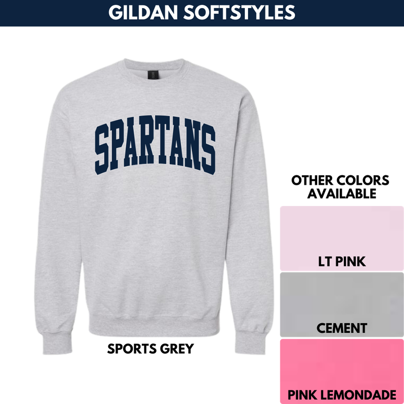Spartans Arch Crewneck Sweatshirt -- Gildan Softstyles