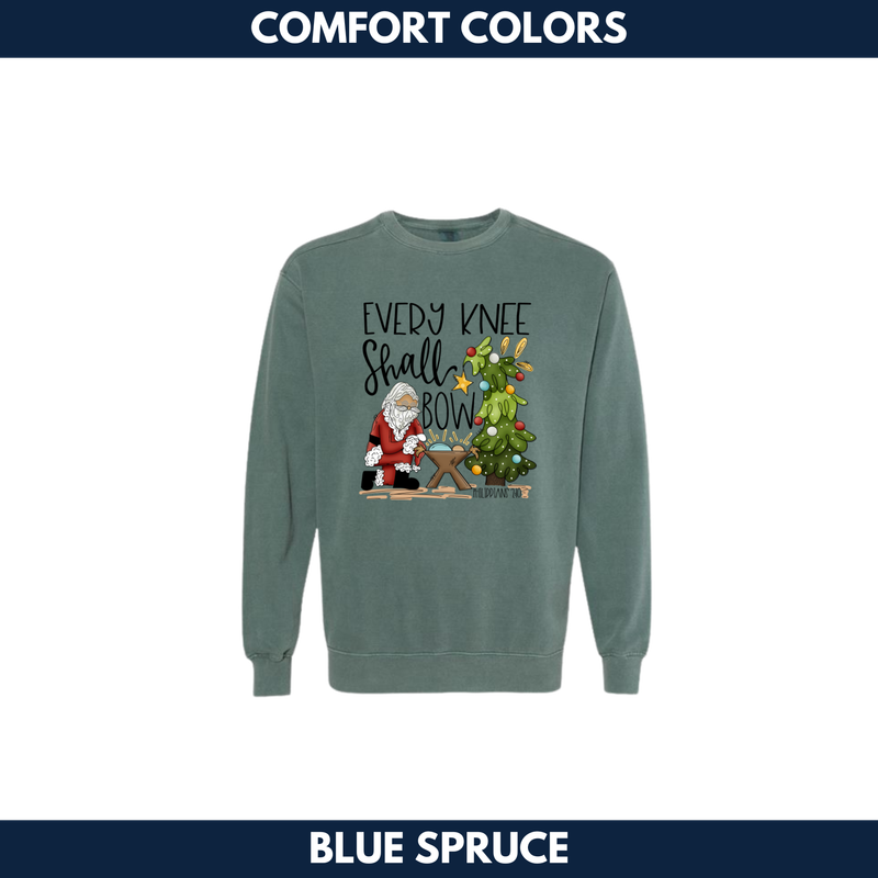 Every Knee Shall Bow Crewneck Sweatshirt -- Comfort Colors