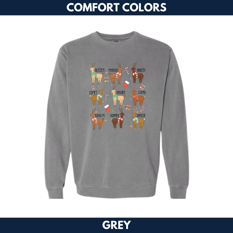 Reindeers Crewneck Sweatshirt -- Comfort Colors