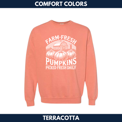 Farm Fresh Pumpkins Crewneck Sweatshirt -- Comfort Colors