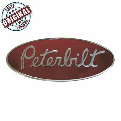 1.125 X 3 Inch Red & Silver Small Peterbilt Logo Emblem 1.125 X 3 Inch Red & Silver Small Peterbilt Logo Emblem