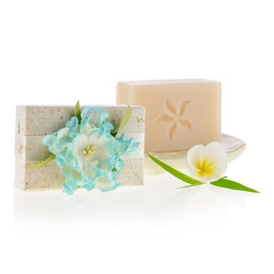 Pure Fiji Spa Soap 100g White Gingerlilly - Handmade Paper Wrapping