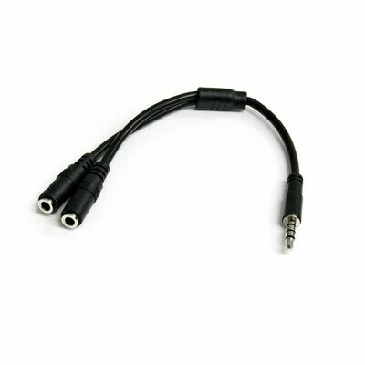 Headset adapter for headsets with separate headphone / microphone plugs - 3.5mm 4 position to 3 position and 2 position 3.5mm M/F