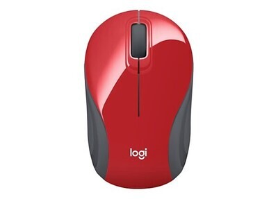 Logitech M187 Ultra Portable Wireless Mini USB Mouse, Red (910-002727)