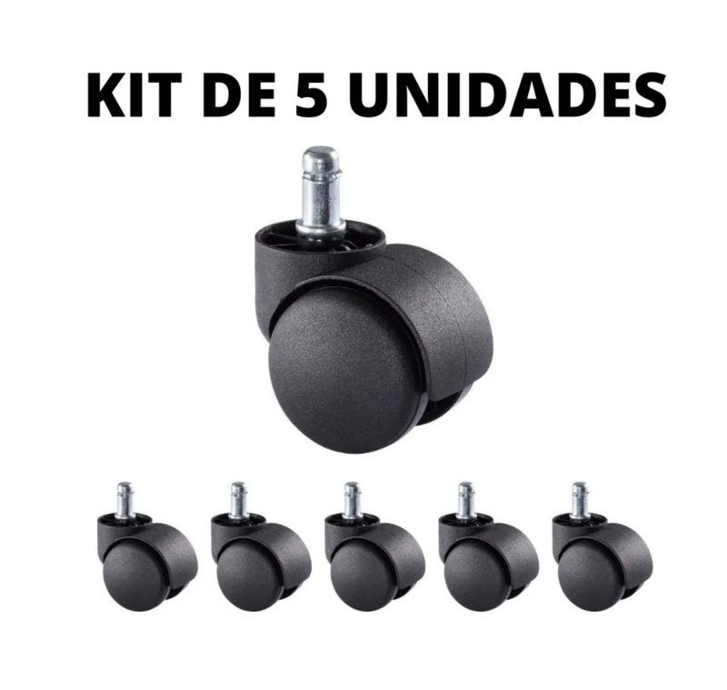 Ruedas de Nylon 50MM en Color Negro Juego X5 Ruedas de Nylon 50MM en Color Negro Juego X5