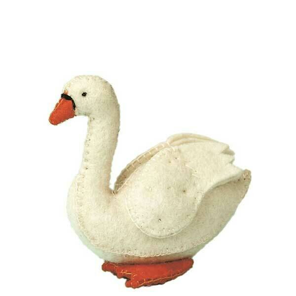 Glückskäfer Wool Felt Animals - Big White Swan Glückskäfer Wool Felt Animals - Big White Swan