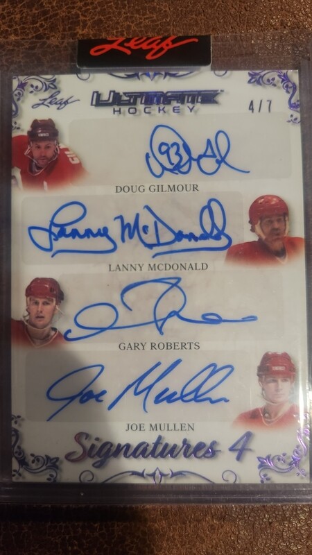 Gilmour/McDonald/Roberts/Mullen Leaf Ultimate Hockey signatures 4 /7