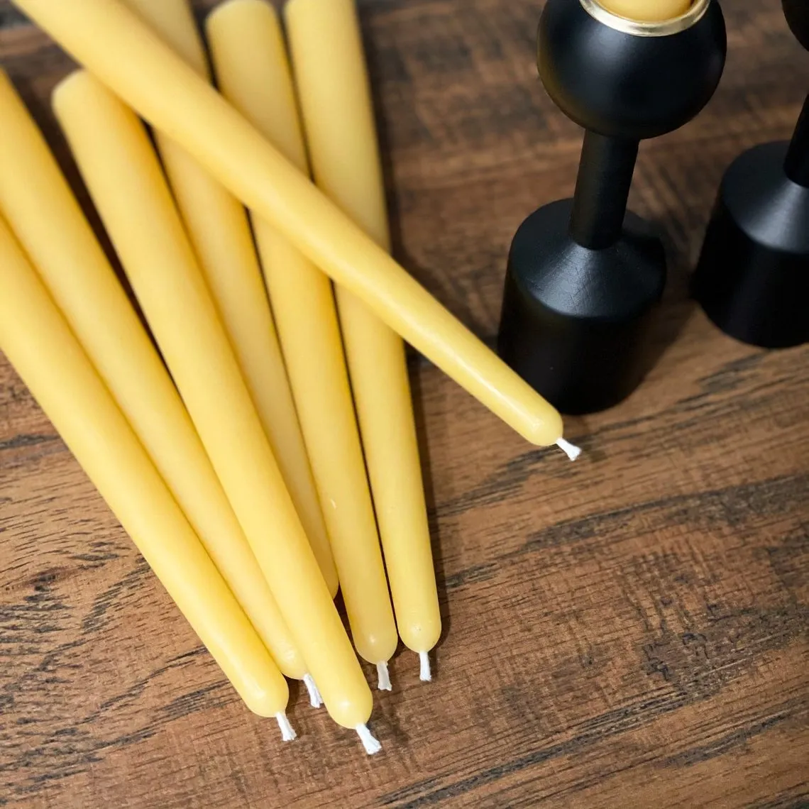 10 10" Pure Beeswax Taper Candles