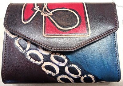 French purse ladies wallet handpainted leather
