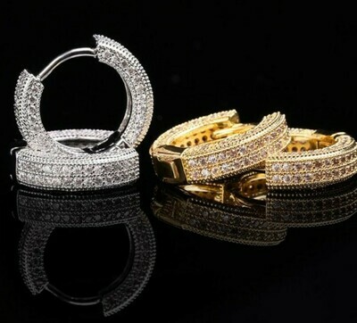 Gold/White gold Hoop Earrings