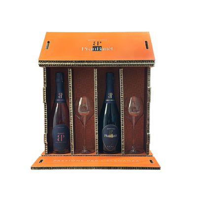 Confezione Regalo 2 bottiglie + 2 calici e stopper