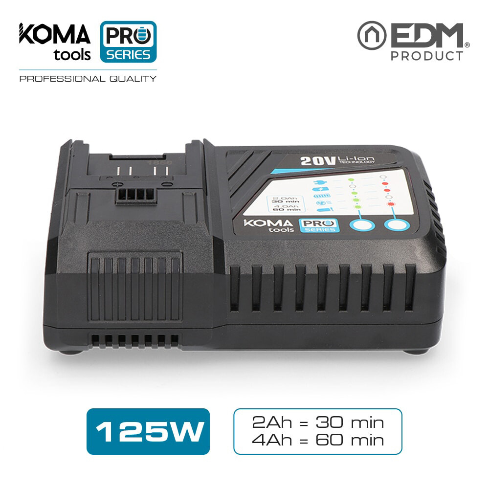 CARGADOR RAPIDO BATERIA 125W KOMA TOOLS PRO SERIES BATTERY EDM