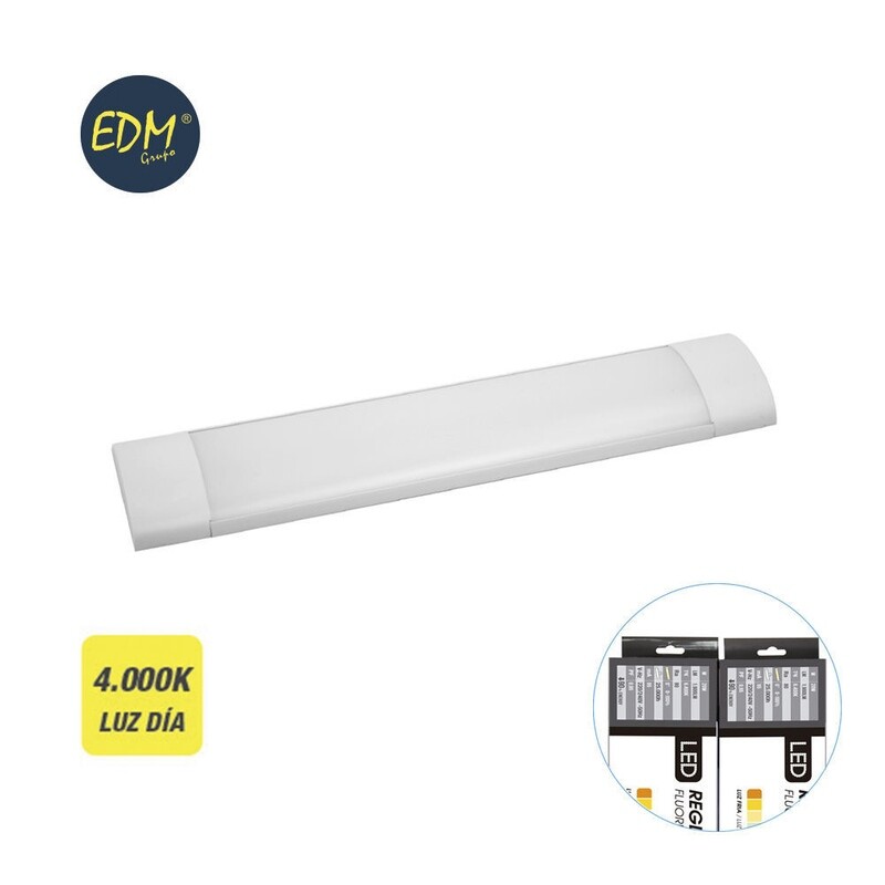 REGLETA ELECTRONICA LED 25W 61CM 4.000K LUZ DIA 2200 LUMENS EDM