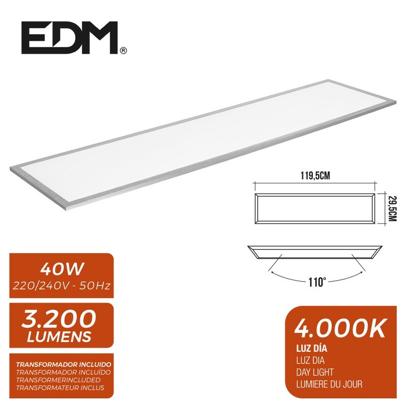 *ULT.UNIDADES* PANEL LED 120X30CM 40W 4.000K LUZ DIA 3200 LUMENES.UNIDADES POR CAJA 5