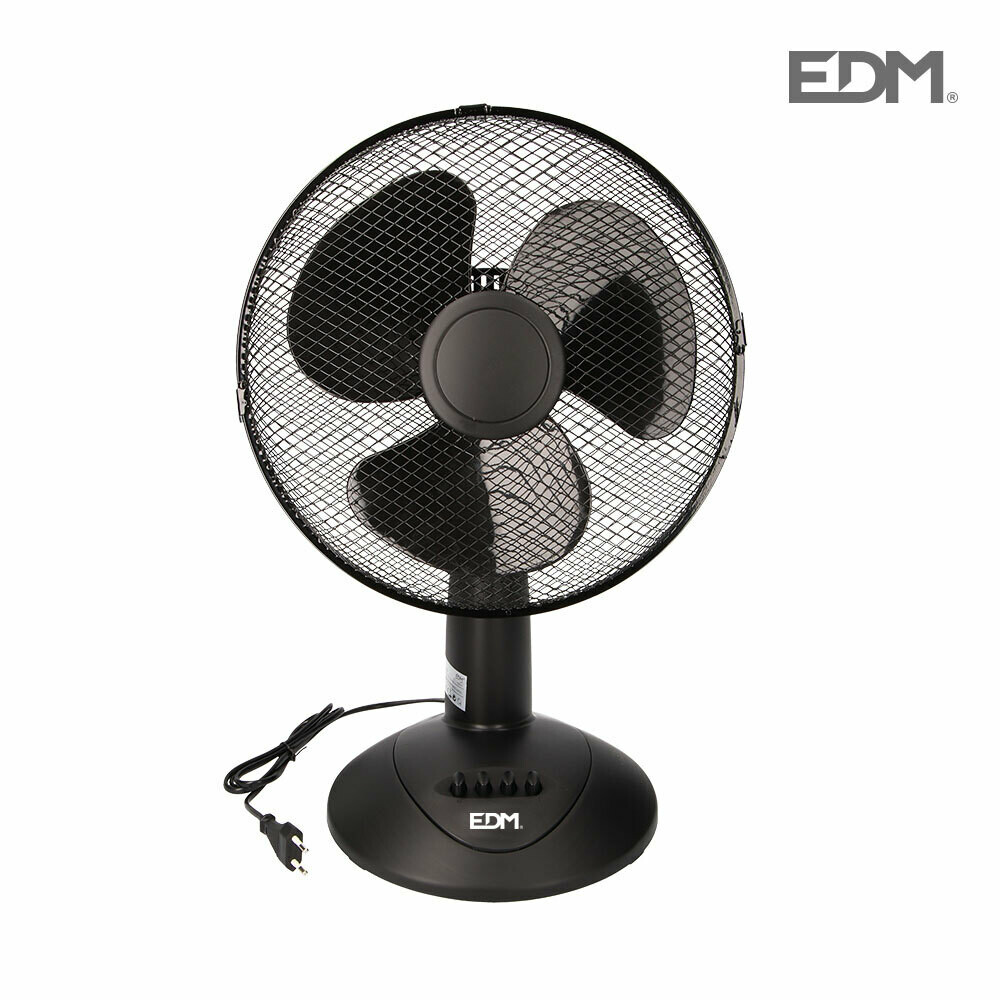 VENTILADOR DE SOBREMESA NEGRO 45W Ø ASPAS 30 CM EDM