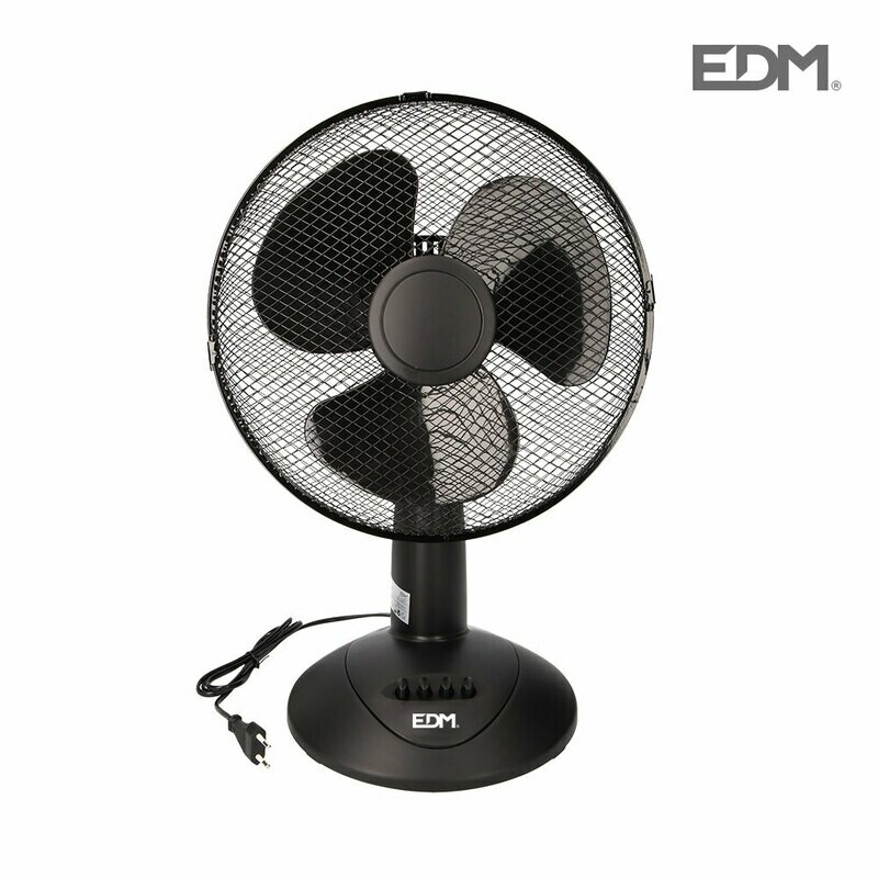 VENTILADOR DE SOBREMESA NEGRO 45W Ø ASPAS 30 CM EDM
