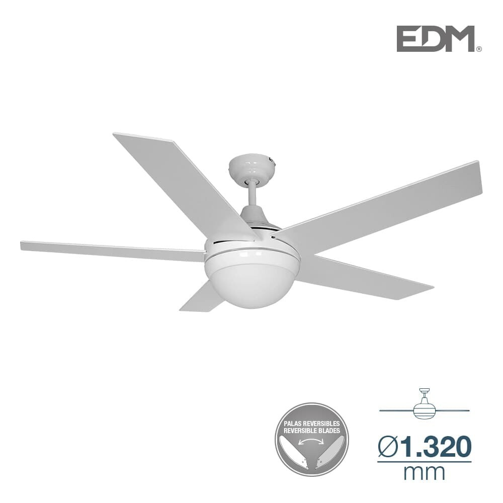 VENTILADOR DE TECHO MODELO ADRIATICO BLANCO 60W Ø ASPAS 132 CM EDM