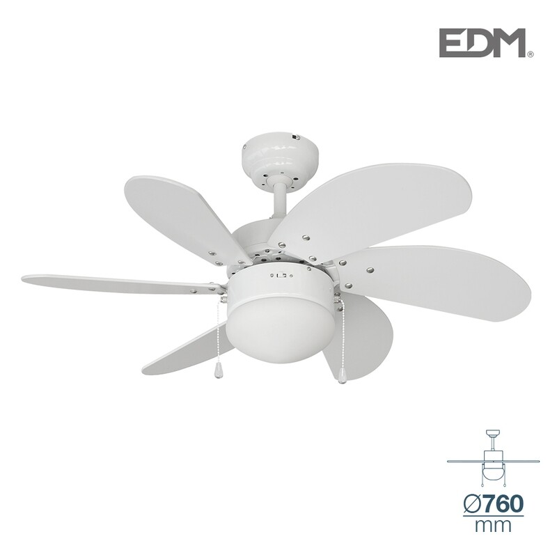 VENTILADOR DE TECHO MODELO ARAL BLANCO 50W Ø ASPAS 76 CM EDM