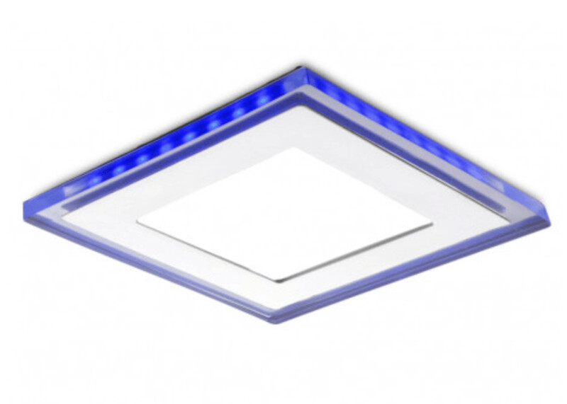 Foco Downlight LED Cuadrado con Cristal Duo (Blanco/Azul) 160X160Mm 15W 1200Lm 30.000H