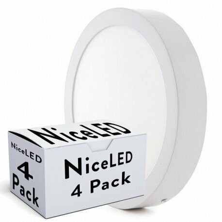 Pack 4 Plafón LED Superficie Ø169Mm 12W 930Lm 30.000H