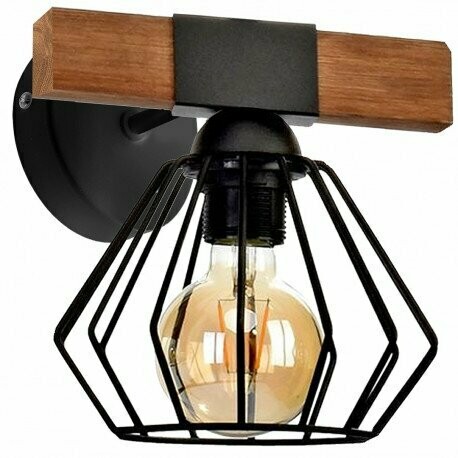 Lámpara de Techo "Ozzy" Metal/Madera 1xE27 Sin Bombilla [MLP-6250]