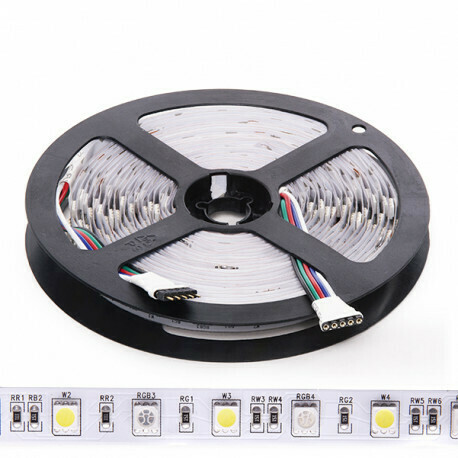 Tira LED 300 LEDs 60W SMD5050 24VDC IP20 RGB+Blanco x 5M