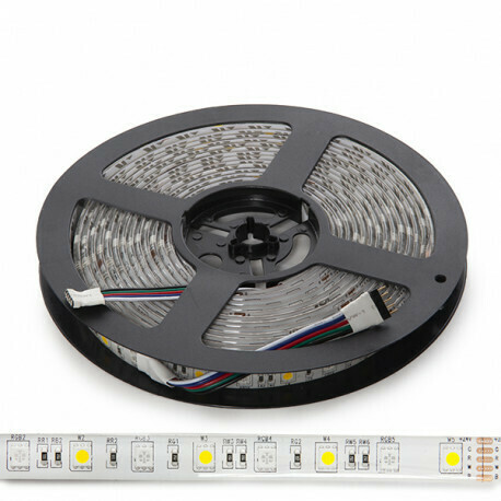 Tira LED 300 LEDs 60W SMD5050 24VDC IP65 RGB+Blanco Cálido x 5M