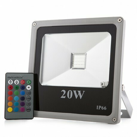 Foco Proyector LED IP65 20W RGB Mando a Distancia