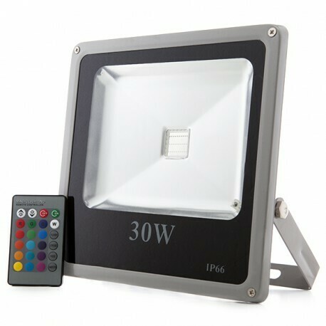 Foco Proyector LED IP65 30W RGB Mando a Distancia