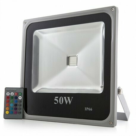 Foco Proyector LED IP65 50W RGB Mando a Distancia