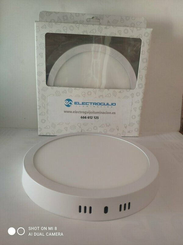 Plafón LED Circular Superficie Ø225Mm 18W 1190Lm 30.000H