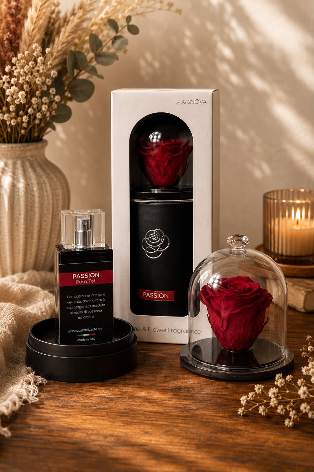 HOME &amp; FLOWER FRAGRANCE | SET DIAMOND ENCHANTED ROSSO