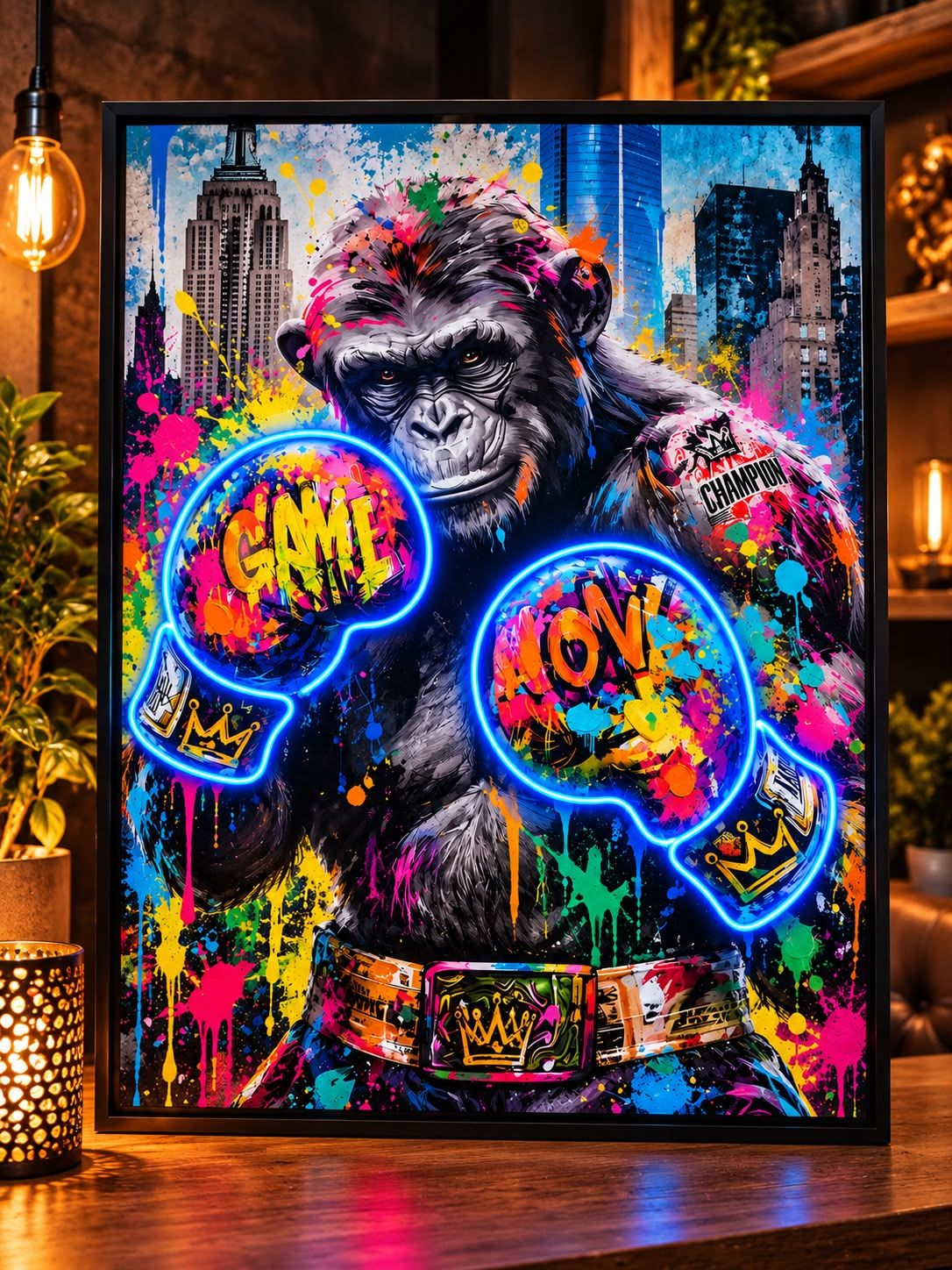 QUADRO LUMINOSO GORILLA BOXER