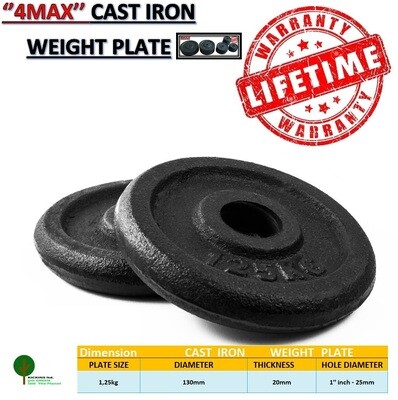 4MAX Weight Plate Cast iron Disk 2x1.25kg