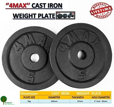 4MAX Weight Plate Cast iron Disk 2x5KG