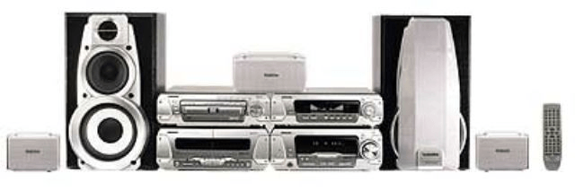 Technics Stereo System DV290 DVD CD Hi-Fi With Extra White Surround Sound Speakers