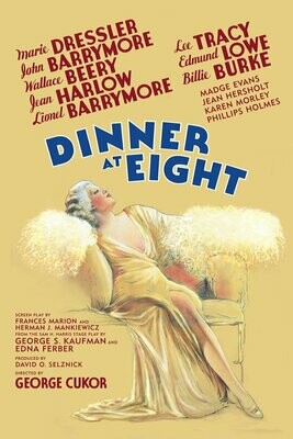 Dinner At Eight DVD - (1933) - John Barrymore, Marie Dressler, Wallace Beery, Jean Harlow, Lionel Barrymore, Lee Tracy, Edmund Lowe, Billie Burke
