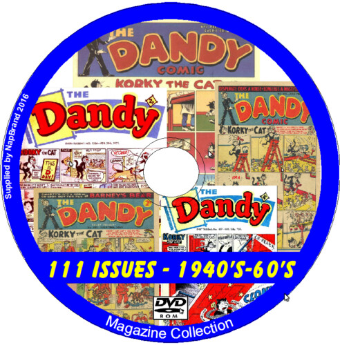 The Dandy Comic 111 Issues 1940's  - 60's DVD ROM