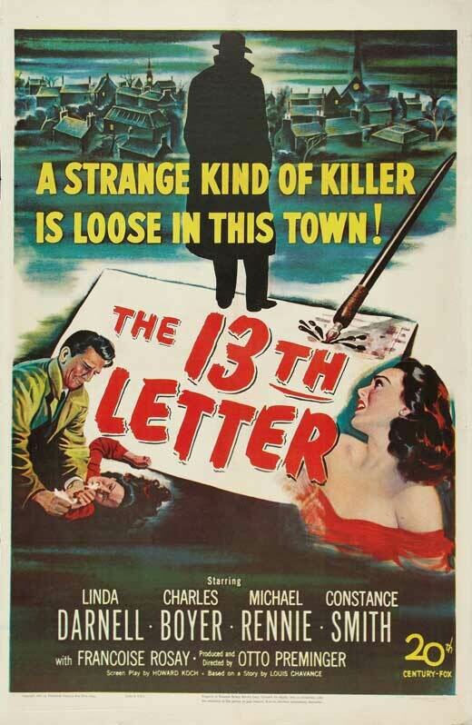 The 13th Letter DVD - (1951) - Linda Darnell, Charles Boyer, Michael Rennie, Constance Smith**