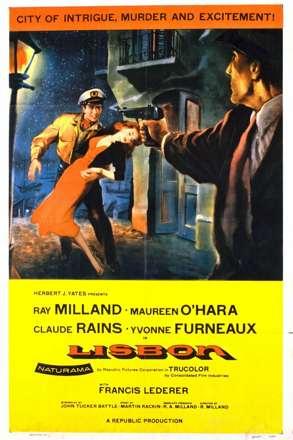 Lisbon DVD - (1956) - Ray Milland, Maureen O'Hara, Claude Rains, Yvonne Furneaux**